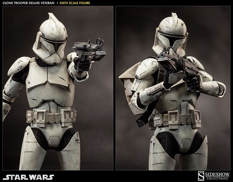 Sideshow Collectibles Star Wars 1/6 Clone Trooper Deluxe - Veteran, Phase 1 & 2 Helmets