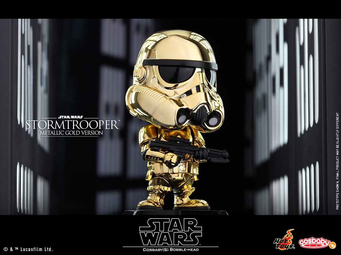 Hot Toys Cosbaby STAR WARS Stormtrooper ( Gold Chrome Version) Bobble-Head