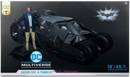 DC Multiverse Batman Vehicle Figure - Lucius Fox & Tumbler Gold Label