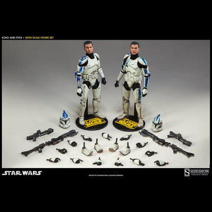 Sideshow Collectibles Star Wars CLONE TROOPERS ECHO AND FIVES 1/6 SCALE 12"