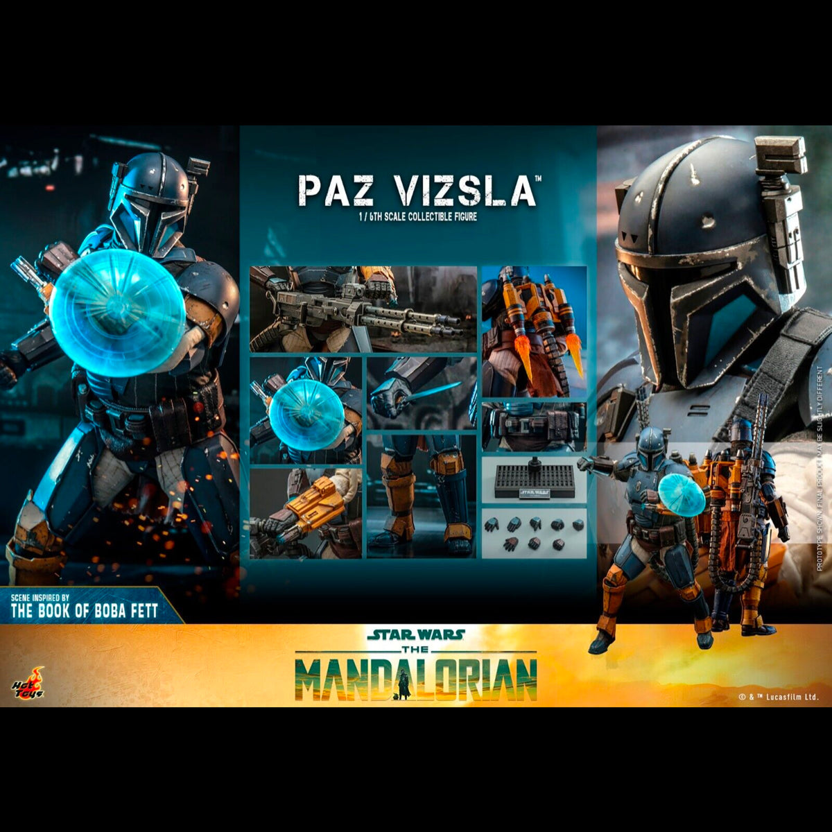 Hot Toys Star Wars The Mandalorian Paz Vizsla (2023) 1/6th Figure NEW TMS097