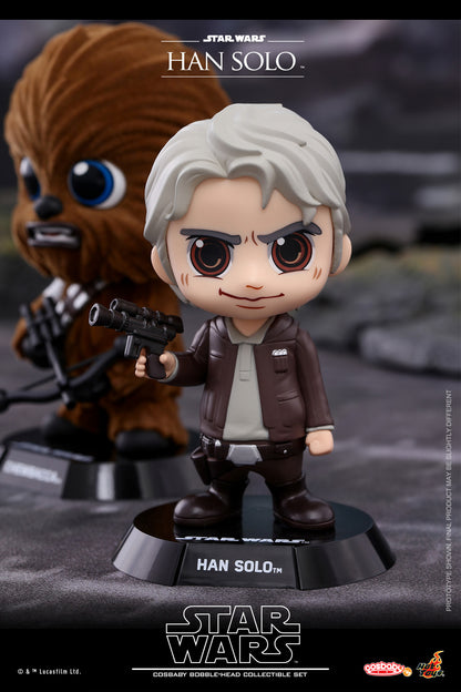 Hot Toys Cosbaby Star Wars Han Solo & Chewbacca Disney Bobble-Head COSB406