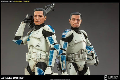 Sideshow Collectibles Star Wars CLONE TROOPERS ECHO AND FIVES 1/6 SCALE 12"