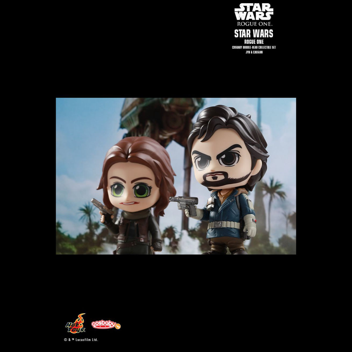 Hot Toys Cosbaby Star Wars Rogue One Jyn & Cassian Collectible Bobble Head