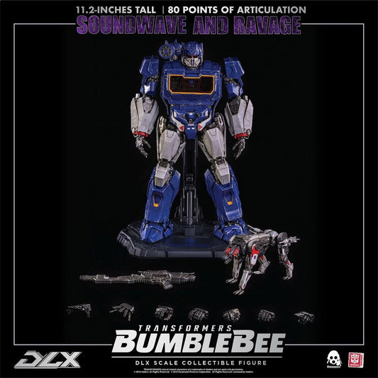 ThreeZero Transformers DLX Bumblebee Soundwave & Ravage 11.22" in Action Figure