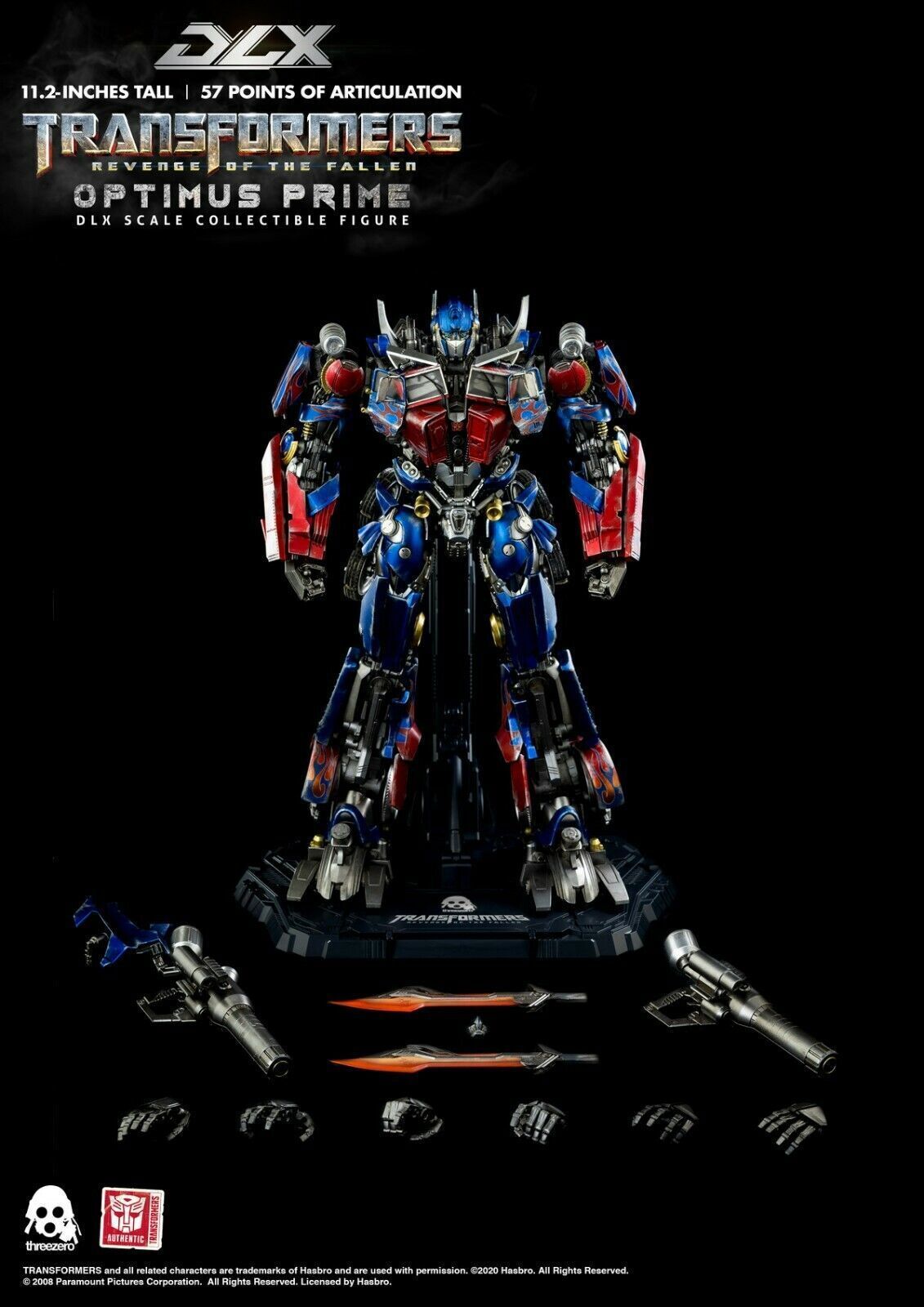 ThreeZero Transforms DLX Revenge of the Fallen Optimus Prime 11.2" Action Figure