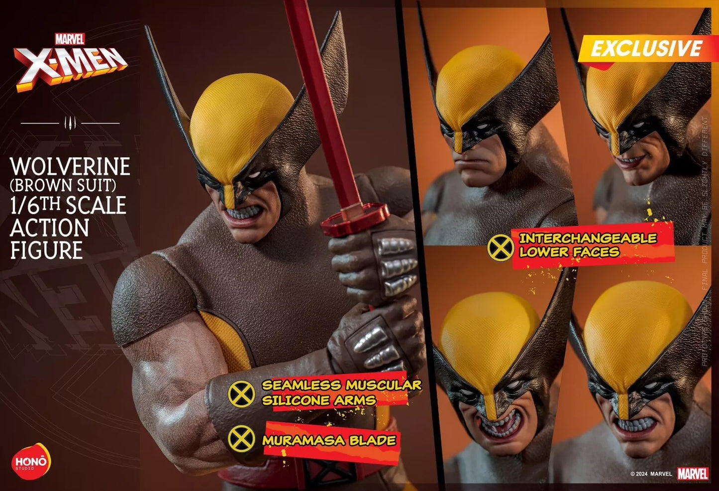 Hot Toys Hono Studio Marvel Comics Wolverine Brown Suit 1/6 Tms108 Action Figure Limited Edition 1500