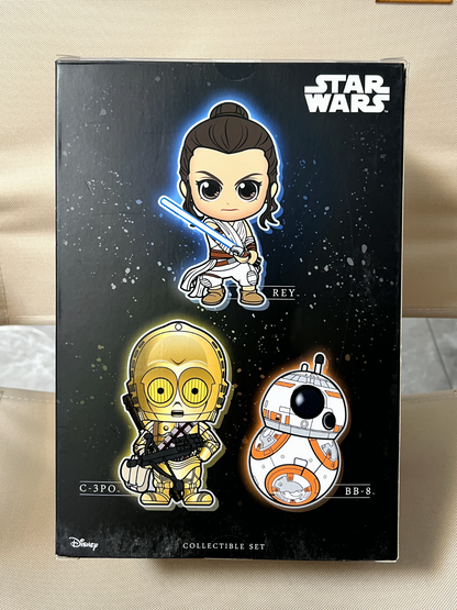 Hot Toys Cosbaby Star Wars Rey C-3PO BB-8 Exclusive Limited Editon Light-Up Set