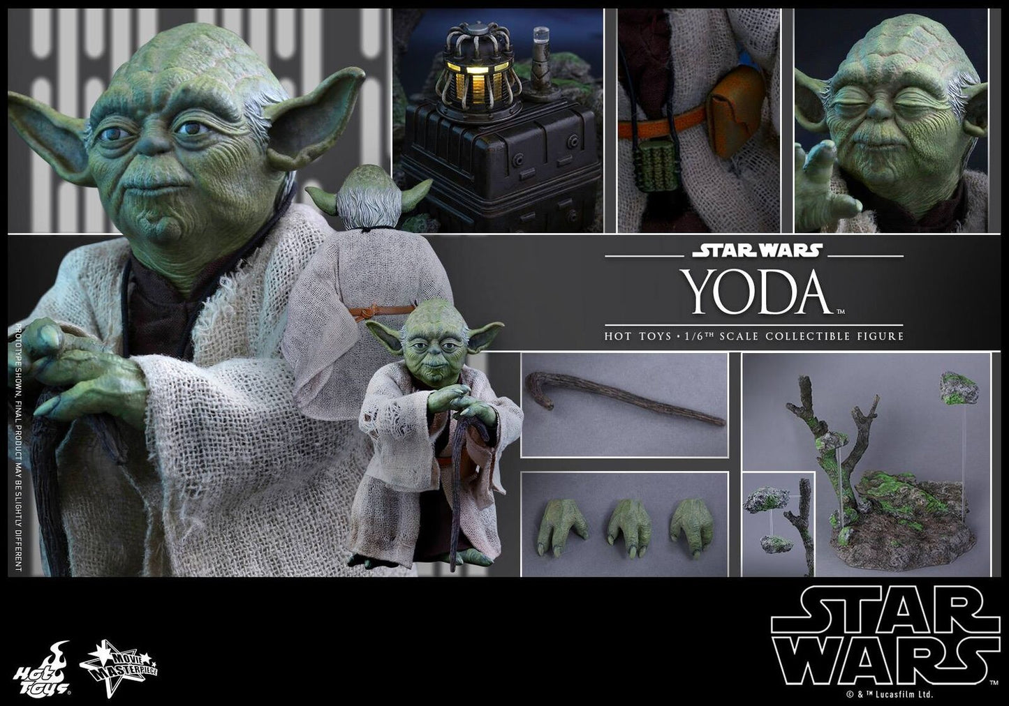 Hot Toys Star Wars YODA Episode V The Empire Strikes Back 1/6 Scale Action Figure MMS369