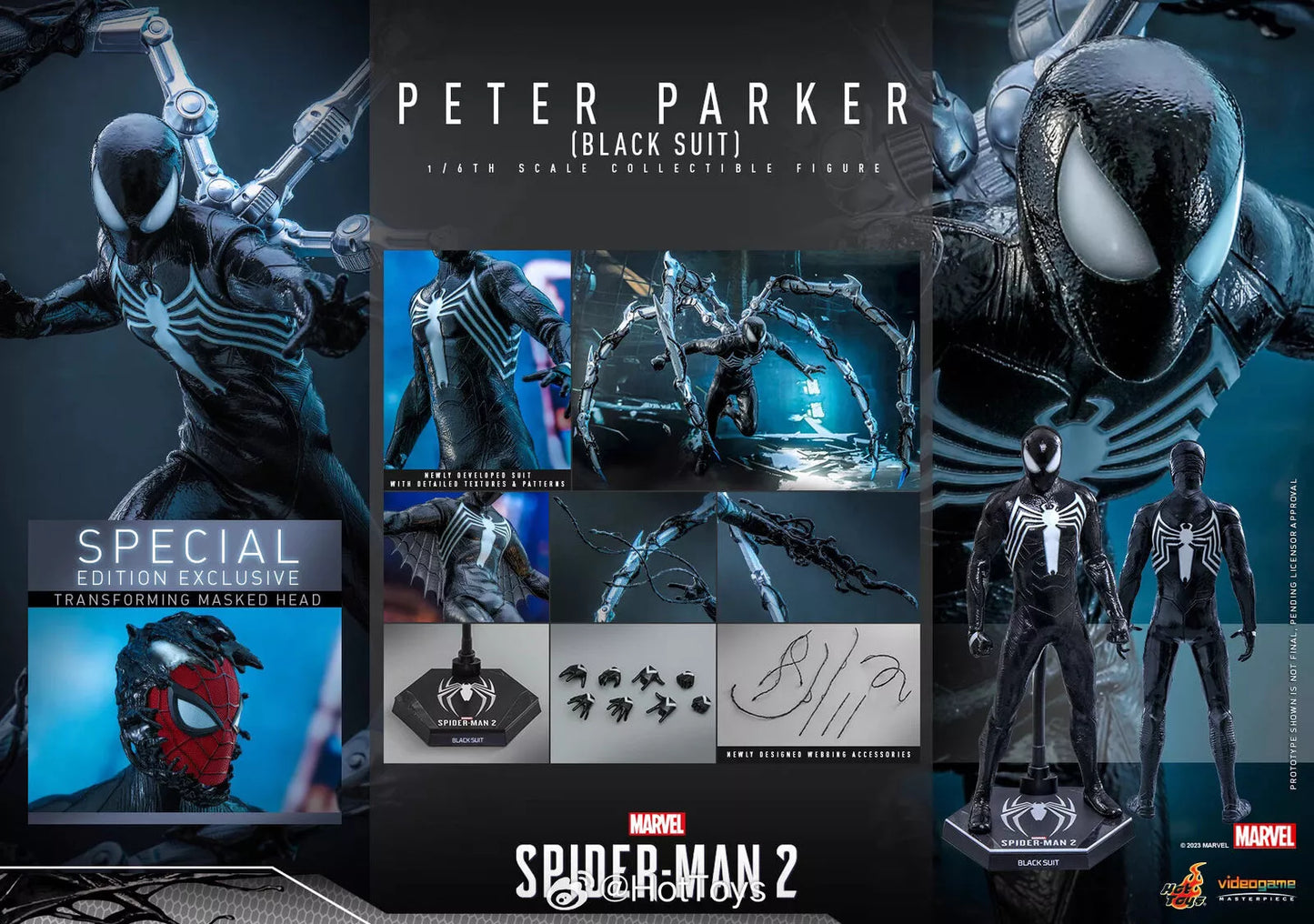 Hot Toys Spider-Man 2 1/6 Peter Parker Black Suit Regular/Special Ver. VGM56 VGM56B