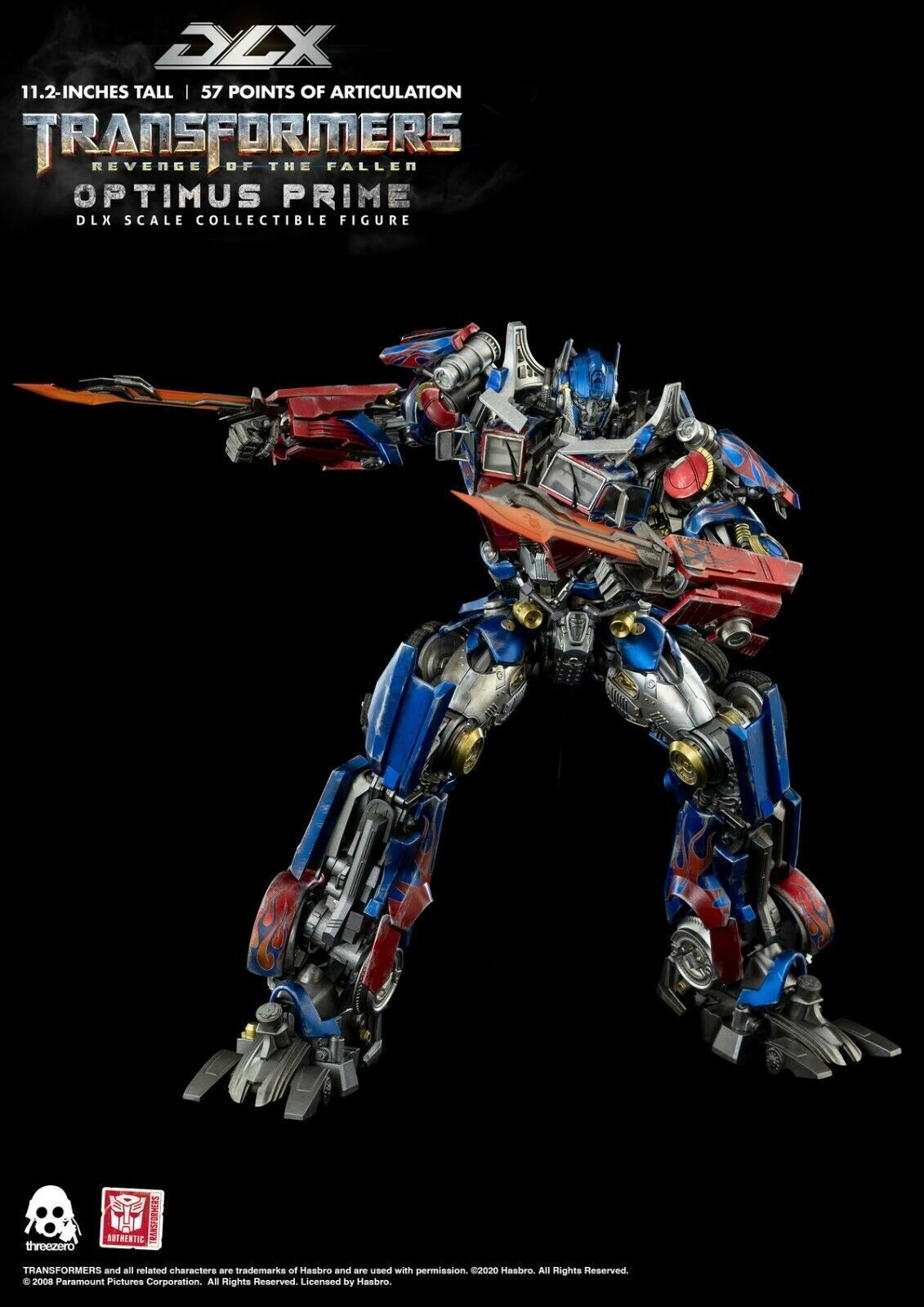 ThreeZero Transforms DLX Revenge of the Fallen Optimus Prime 11.2" Action Figure